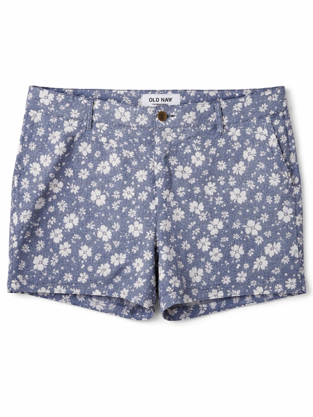 Old Navy Floral Shorts Blue White Daisy Print Women’s Size 20 Summer Casual